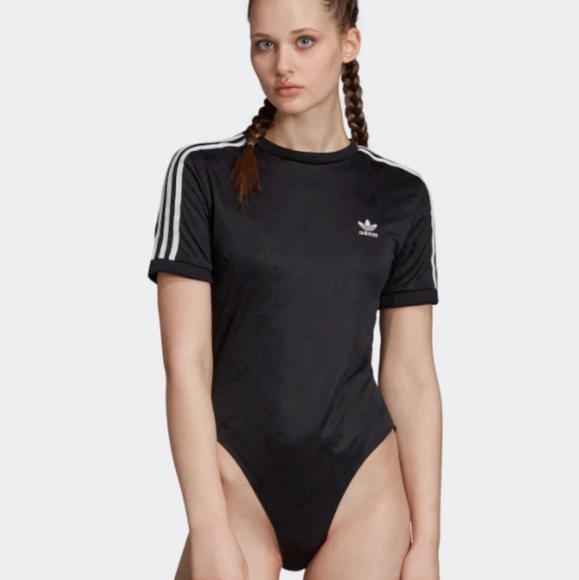 adidas Tops - Adidas Short Sleeves Woven Black Bodysuit